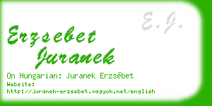 erzsebet juranek business card